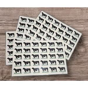 Vintage Milk Cow Placemats 80s Set/4 Plastic Rectangular Farmhouse White Suzette